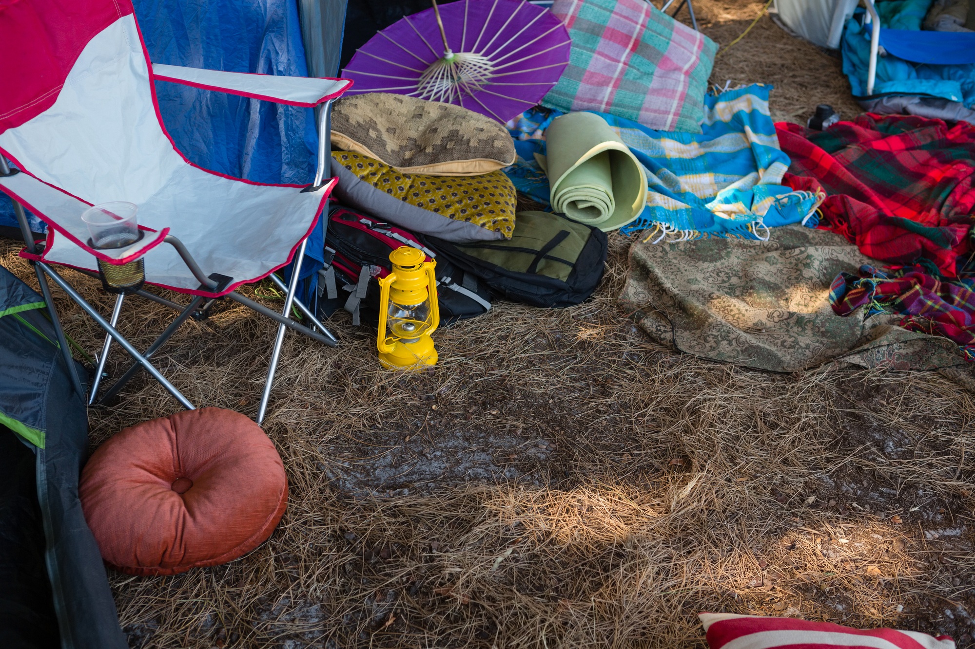 Camping equipments in the park